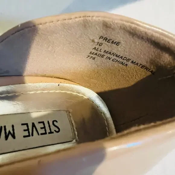 Steve Madden Patent Pointed Toe Pumps Size 10 Nude - Picture 6 of 8